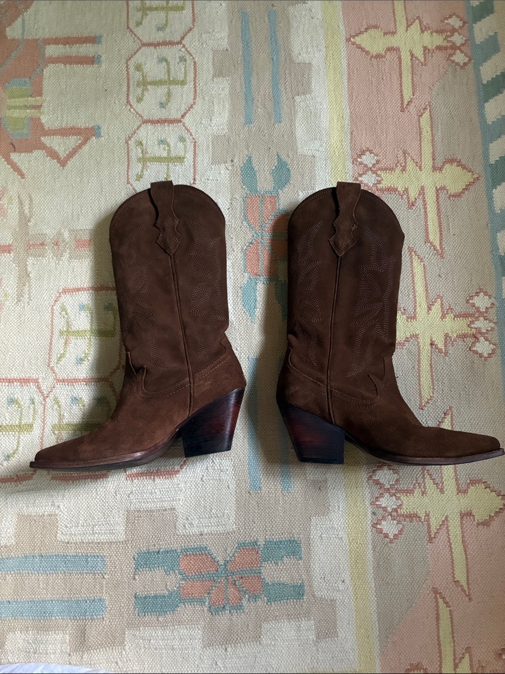 Thursday Rodeo Women's Brown Suede Western Mid-Calf Boots